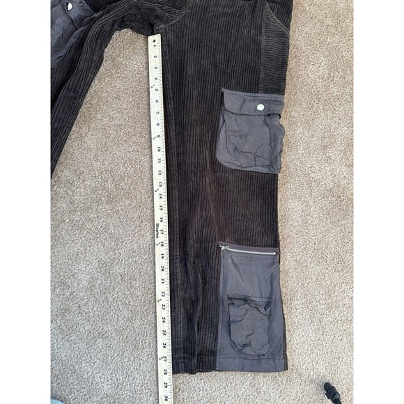 Amarissima Y2K Patchwork Corduroy Cargo Pants Brown Pockets Utility Size 44 - Picture 8 of 12